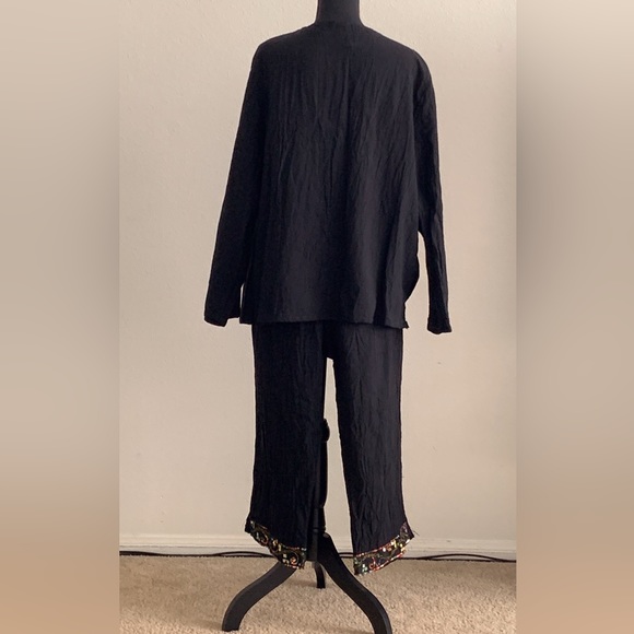 Vintage Crepe Pants Suits Sz 2X - Picture 3 of 16